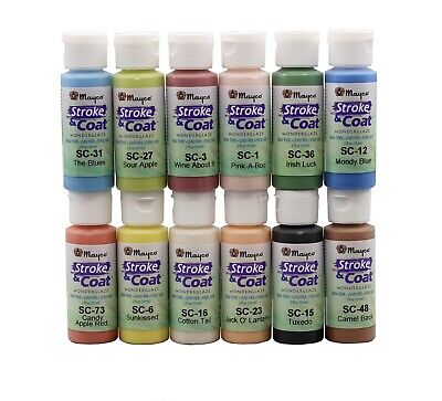 Mayco Stroke and Coat Glaze for Ceramics Kit | 12 Assorted 2 oz Jars with Book