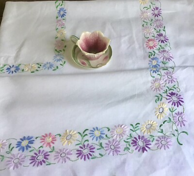 Diameter 68-170 cm POLKA DOTS on Green ROUND Handmade Tablecloth