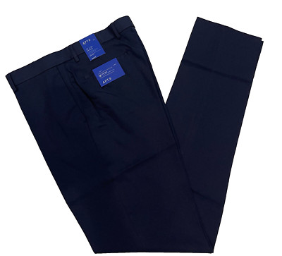 APT. 9 Mens Extra-Slim Fit Dress Pants 33X36 Big &Tall  W33L36 Easy Care Navy