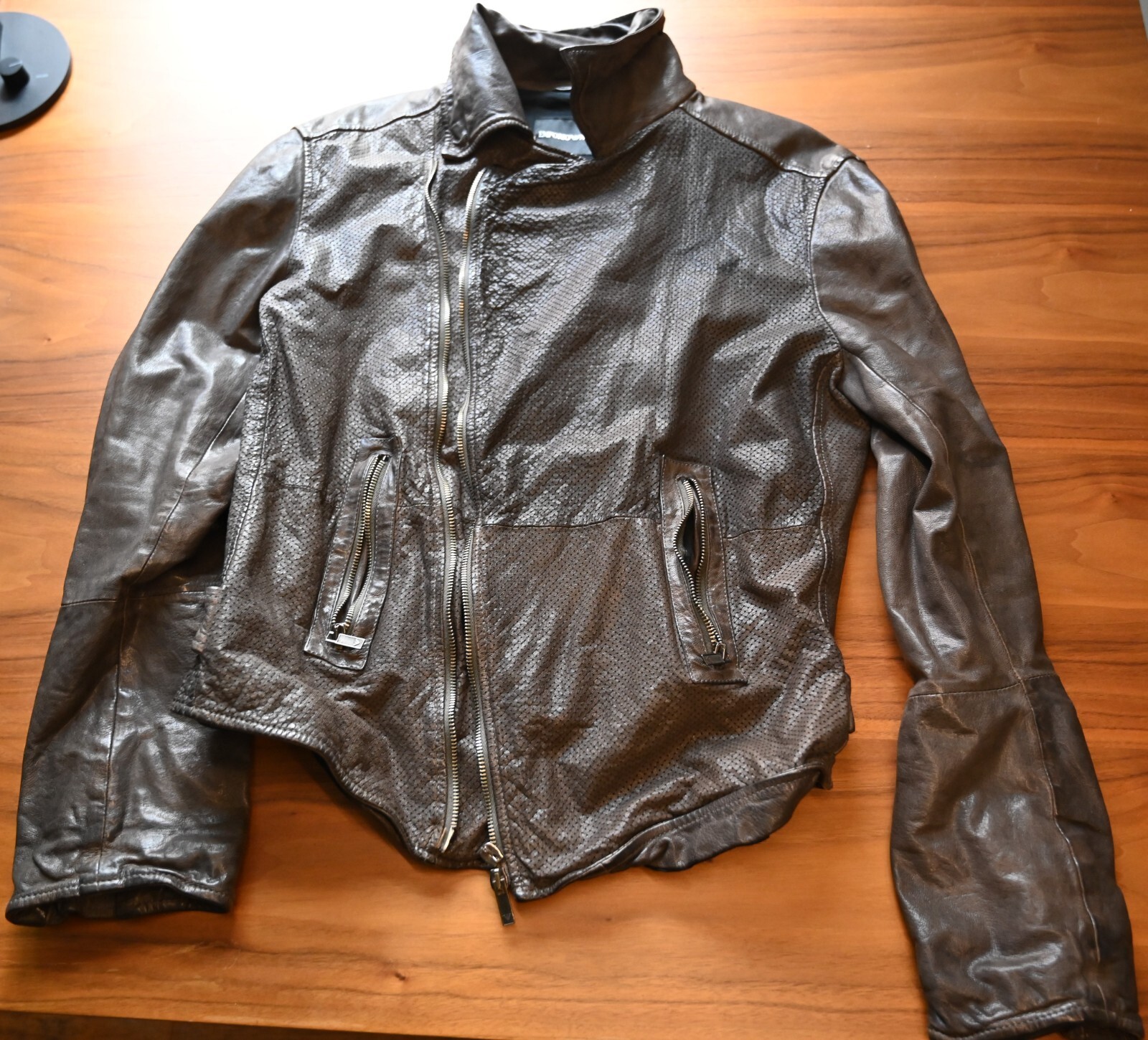 A Rare Emporio Armani Leather Jacket (2008 Collection) Size A Rare Emporio Armani Leather Jacket (2008 Collection) Size