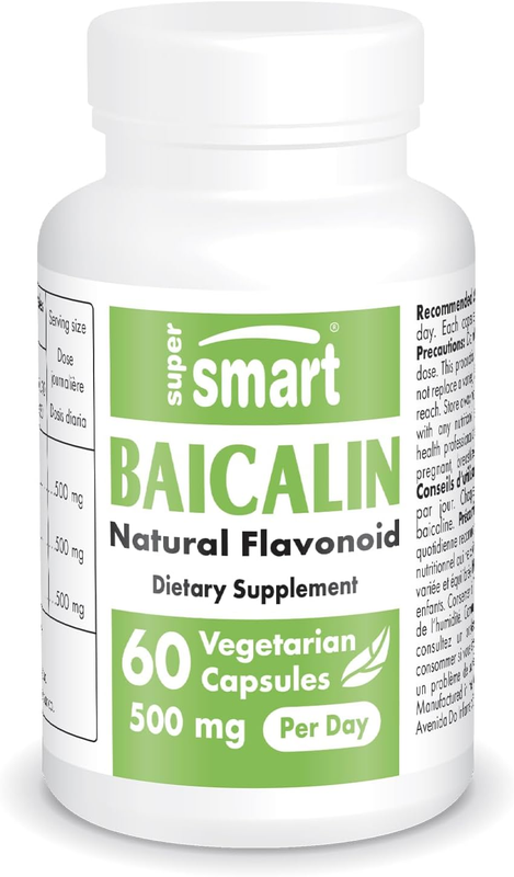 Supersmart - 90% Baicalin 500mg per Day (Scutellaria Baicalensis) 60 Capsules