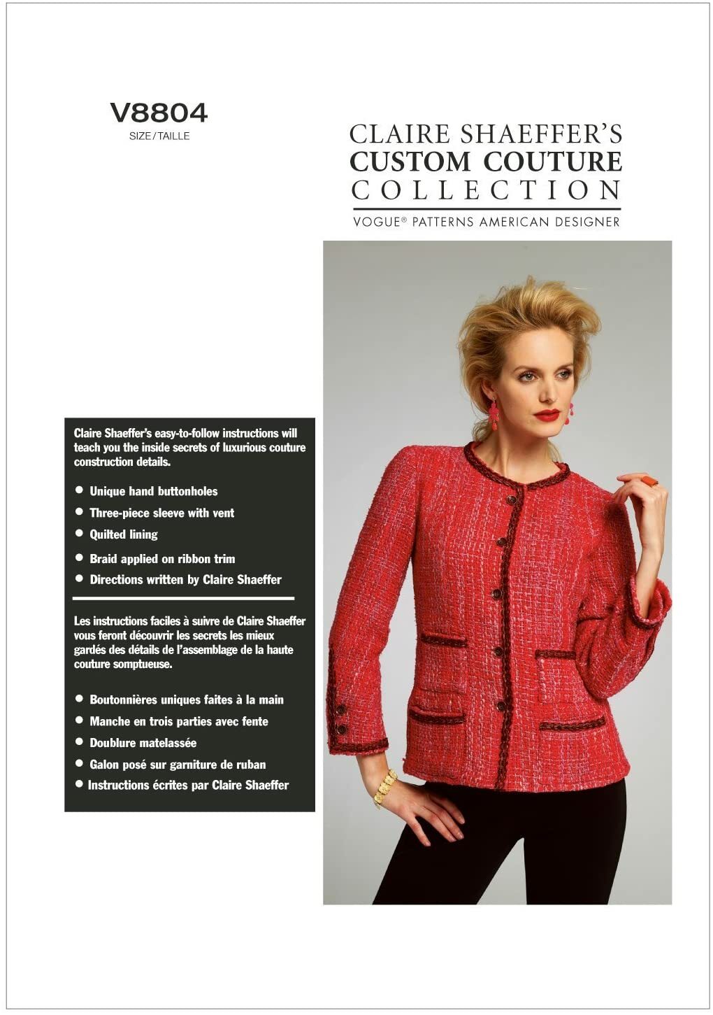 OOP Vogue V8804 CLAIRE SHAEFFERS Custom Couture Jacket