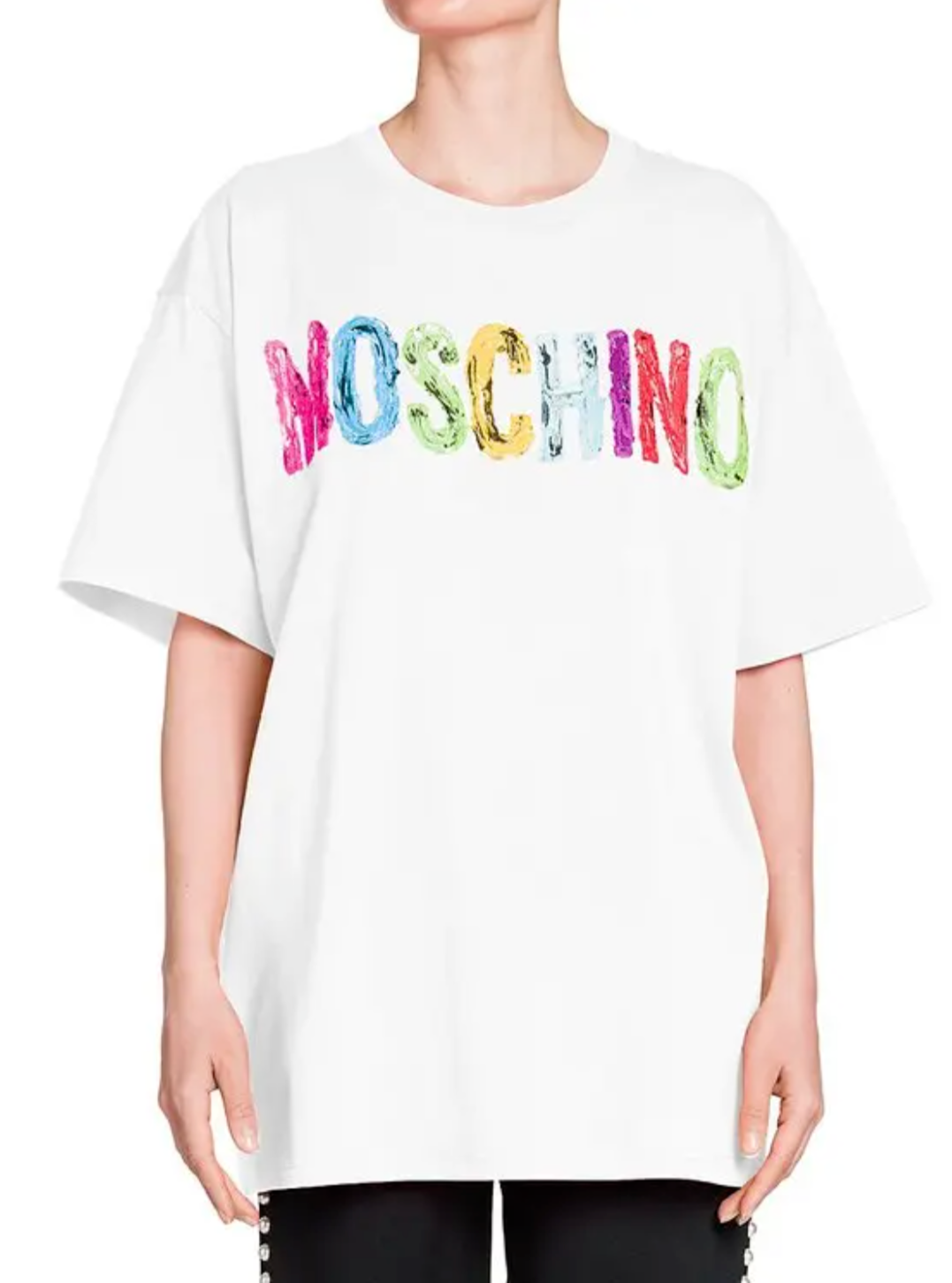 Tシャツ・カットソー Moschino T-Shirt With All Over Logo Moschino Underwear All Over Logo T Shirt White/black 1555 | ONU