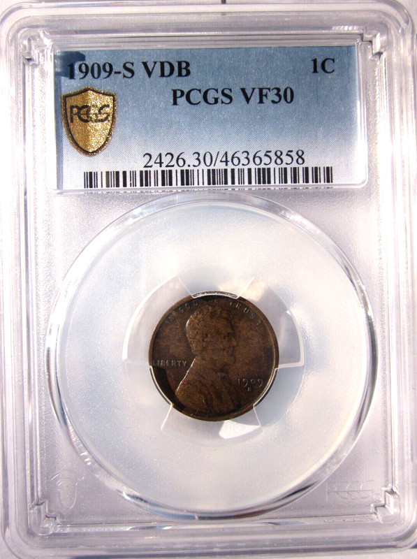 1909-S VDB LINCOLN CENT COPPER PENNY 1C SAN FRANCISCO MINT