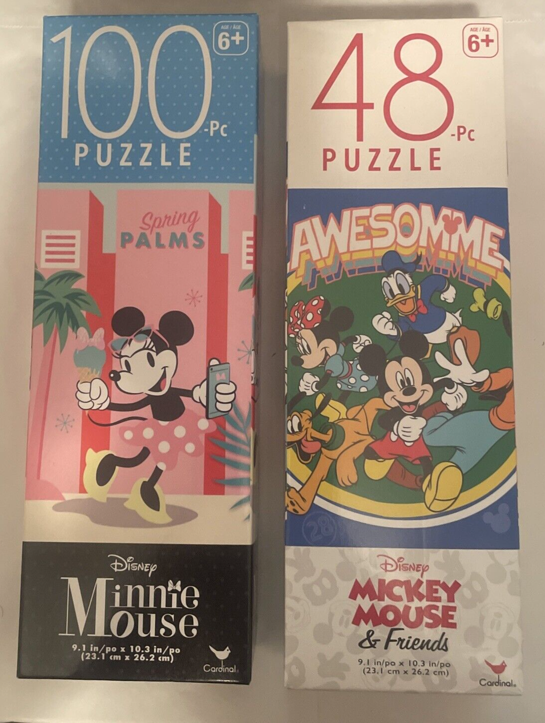 2) Jigsaw Puzzles - 100 Pc Minnie Mouse and 48 Pc Mickey and