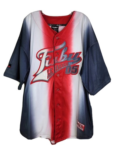 トップス FUBU Baseball Shirt XXL Fubu Shirt Mens 2XL XXL Gray Red Baseball Jersey Sports