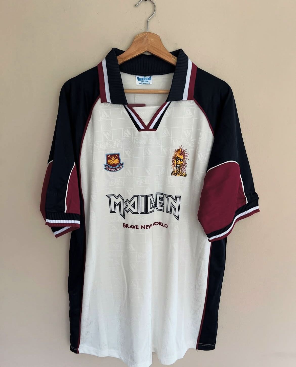 ウェア MAIDEN WEST HAM UNITED RETRO RARE Iron Maiden x West Ham United Vintage Vandanel Retro