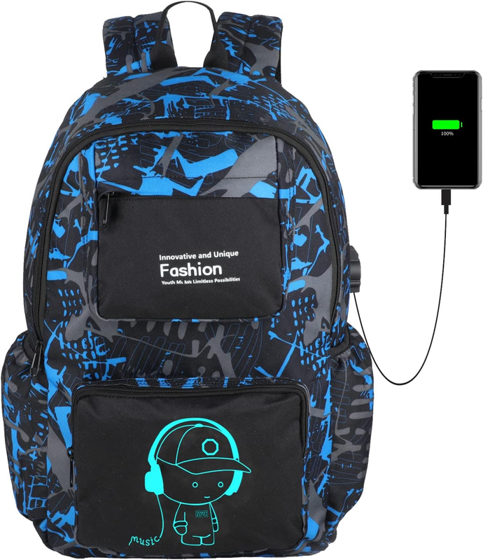 With Usb Charging Port, Anime Backpack For Teens 15.6 Inch