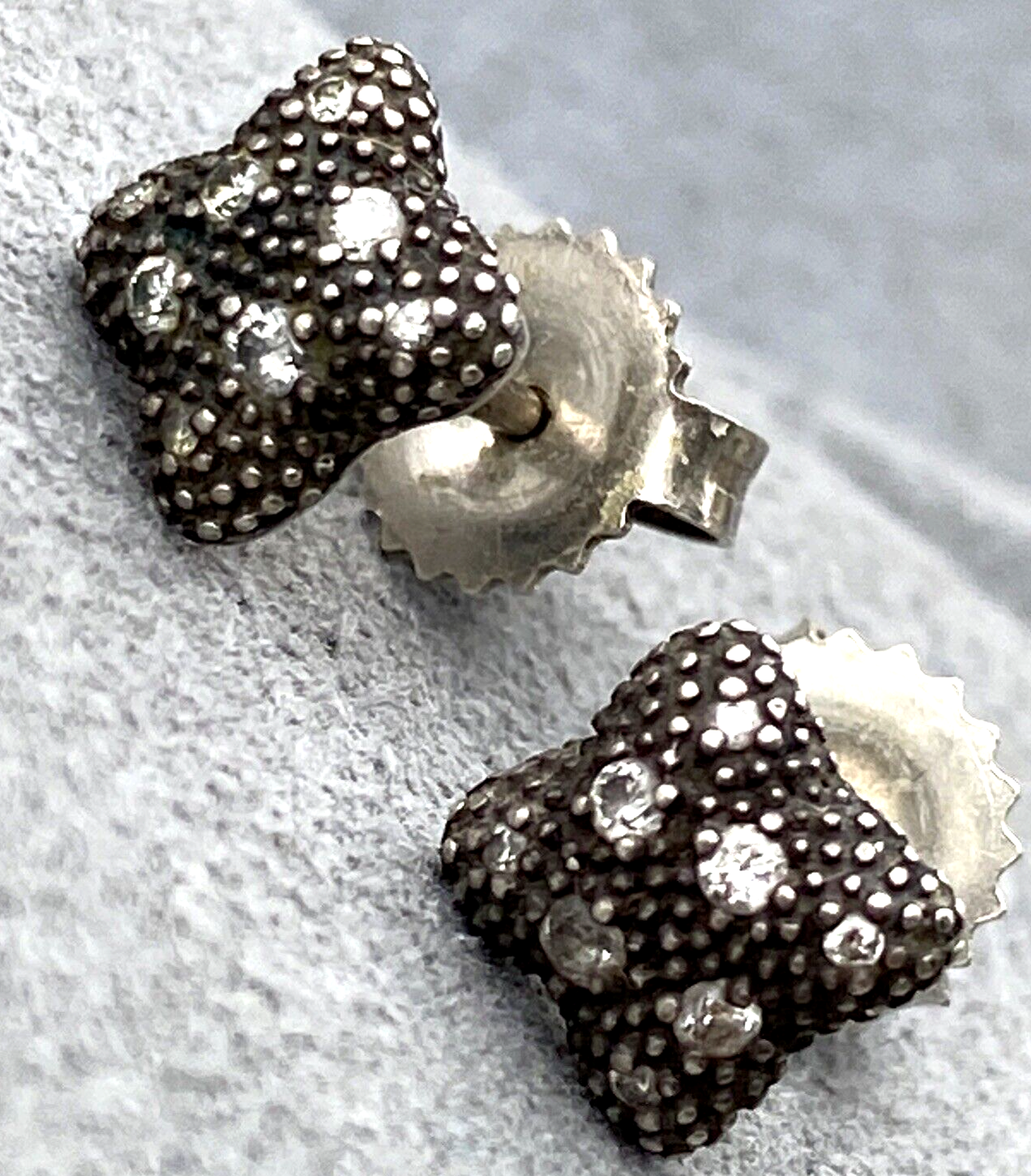 【最終価格】DAVID YURMAN シルバー ブラックダイヤモンド ピアス David Yurman Diamond Earrings Vintage Estate Fine Jewelry