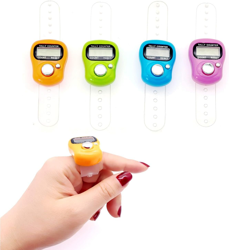 4X LCD Display Digital Finger Tally Counter clicker, Electronic Stitch Counter f