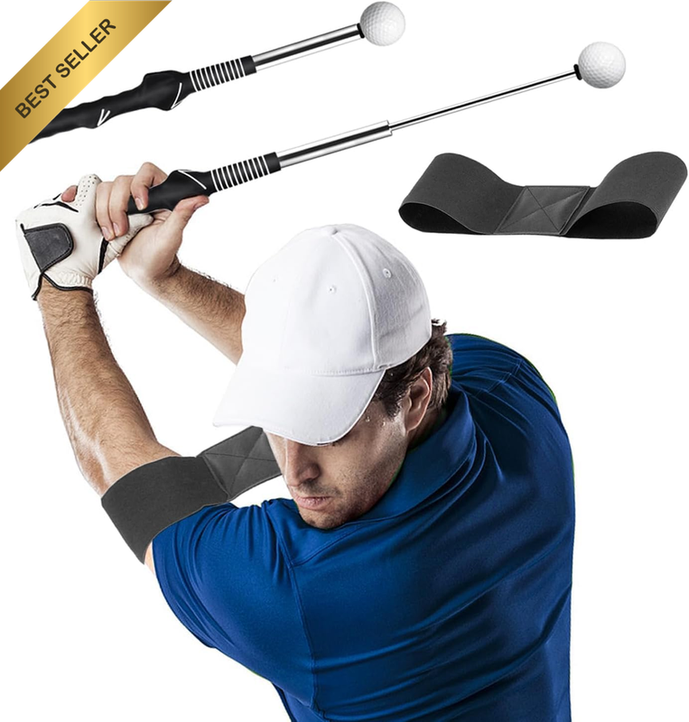 Golf Swing Training Aid Stretchable Grip Rod for Warm-Up Indoor Practice Improve