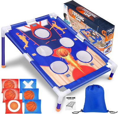 Bean Bag Toss Game for Kids, Cornhole Games Set for Kids Ages 4-8 Boys Girls, Po