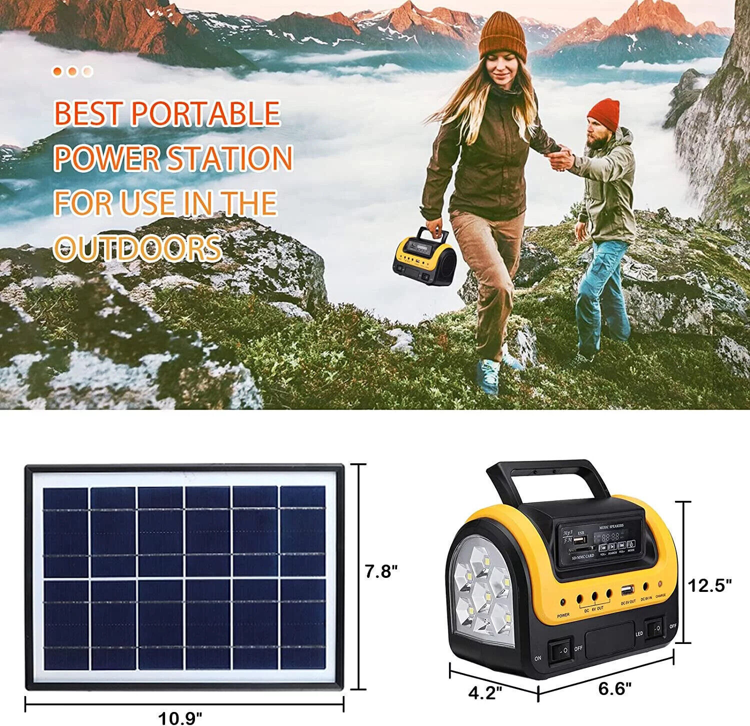 Portable Power Station with Solar Panel Outdoor Generator Power Supply for Home