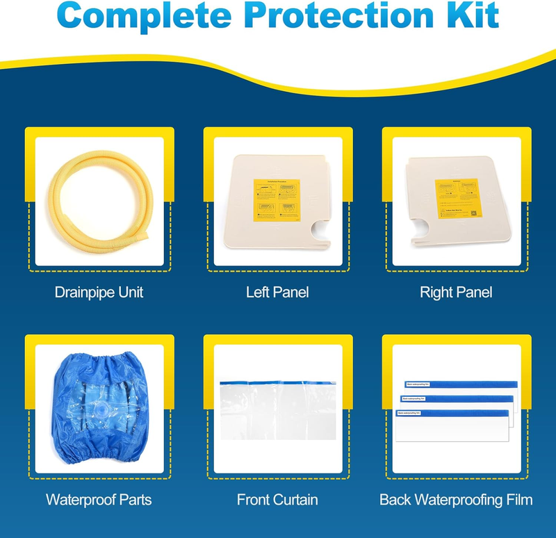 Split Air Conditioning Cleaning Waterproof Cover Bag with Drain Outlet and Two S