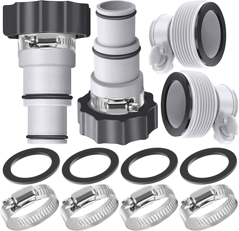 Pool Hose Adapter Kit 4 Pack 1.25 to 1.5 Inch Conversion Connector for Intex