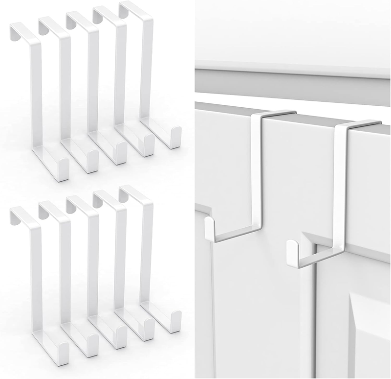 Over The Door Hooks 10 Pack, Z-Shaped Door Hanger Hook Fits The 1 3/8" and 1 3/4