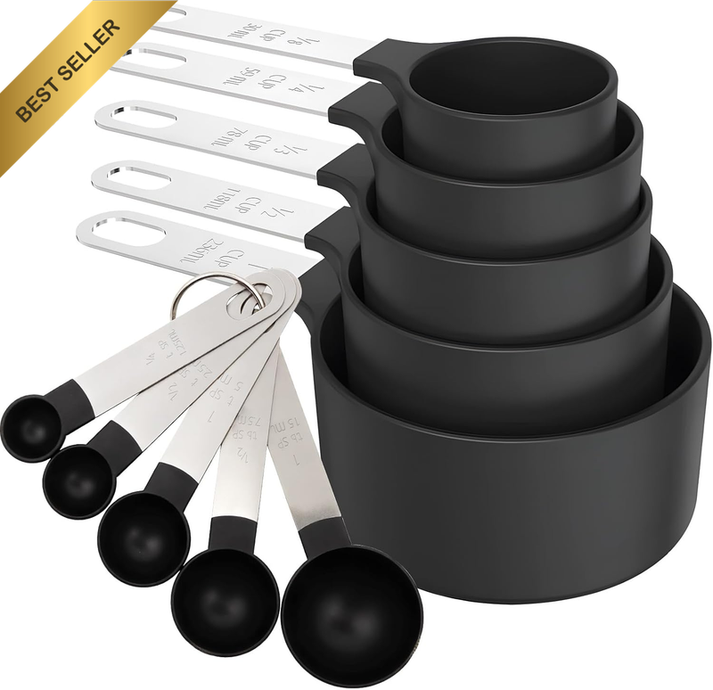 10 PCS Measuring Cups & Spoons Set, Stackable Cups and Spoons, Nested Measuring