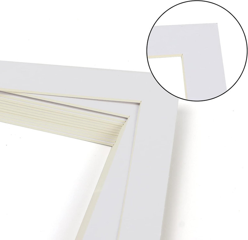 5x7" White Picture Mats with Core Bevel Cut Frame Mattes for 4x6" Pictures- Pack