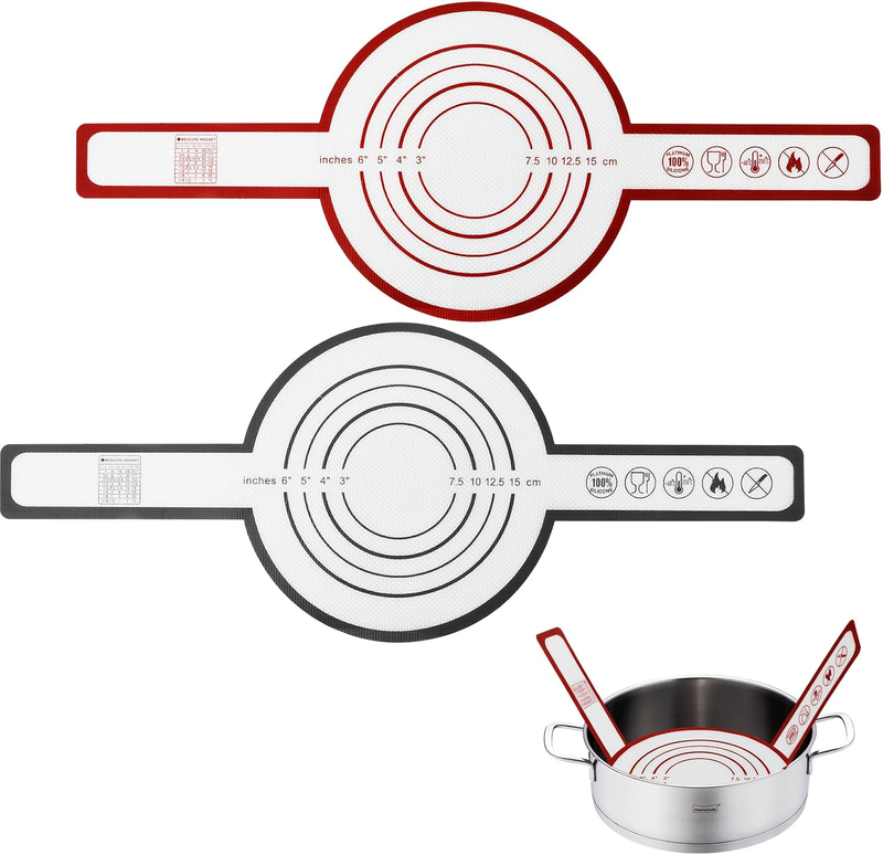 2 Pieces Silicone Baking Mat for Dutch Oven, Bread Baking Mat Silicone with Long