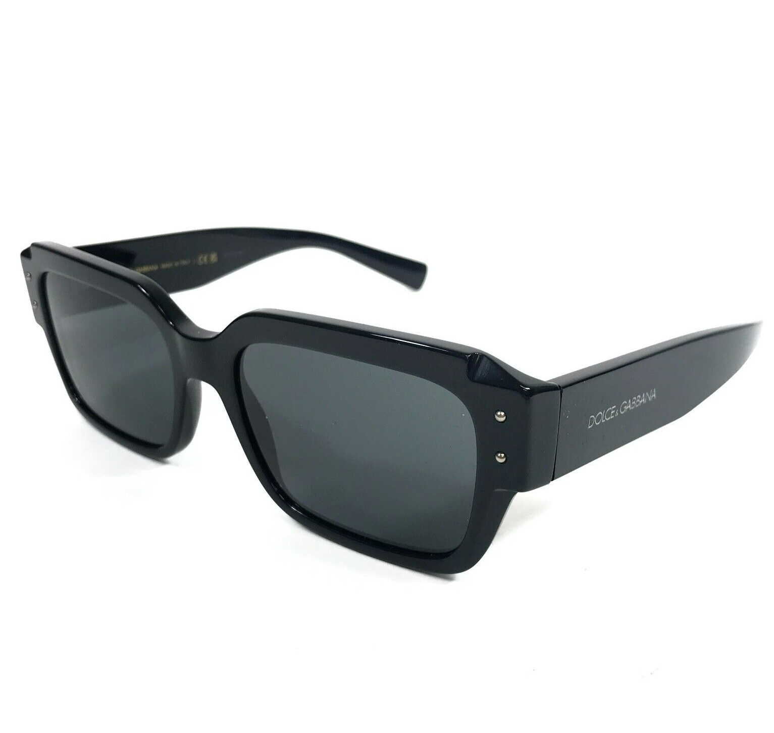 Pre-owned Dolce & Gabbana Sunglasses Dg4460 501/87 Black Rectangle Frames Dark Gray Lenses