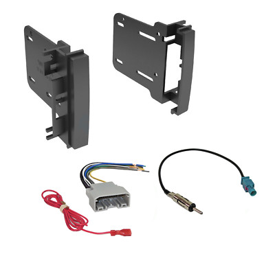 Double DIN Stereo Dash Kit Harness Antenna for 2007-2018 Chrysler Dodge Jeep