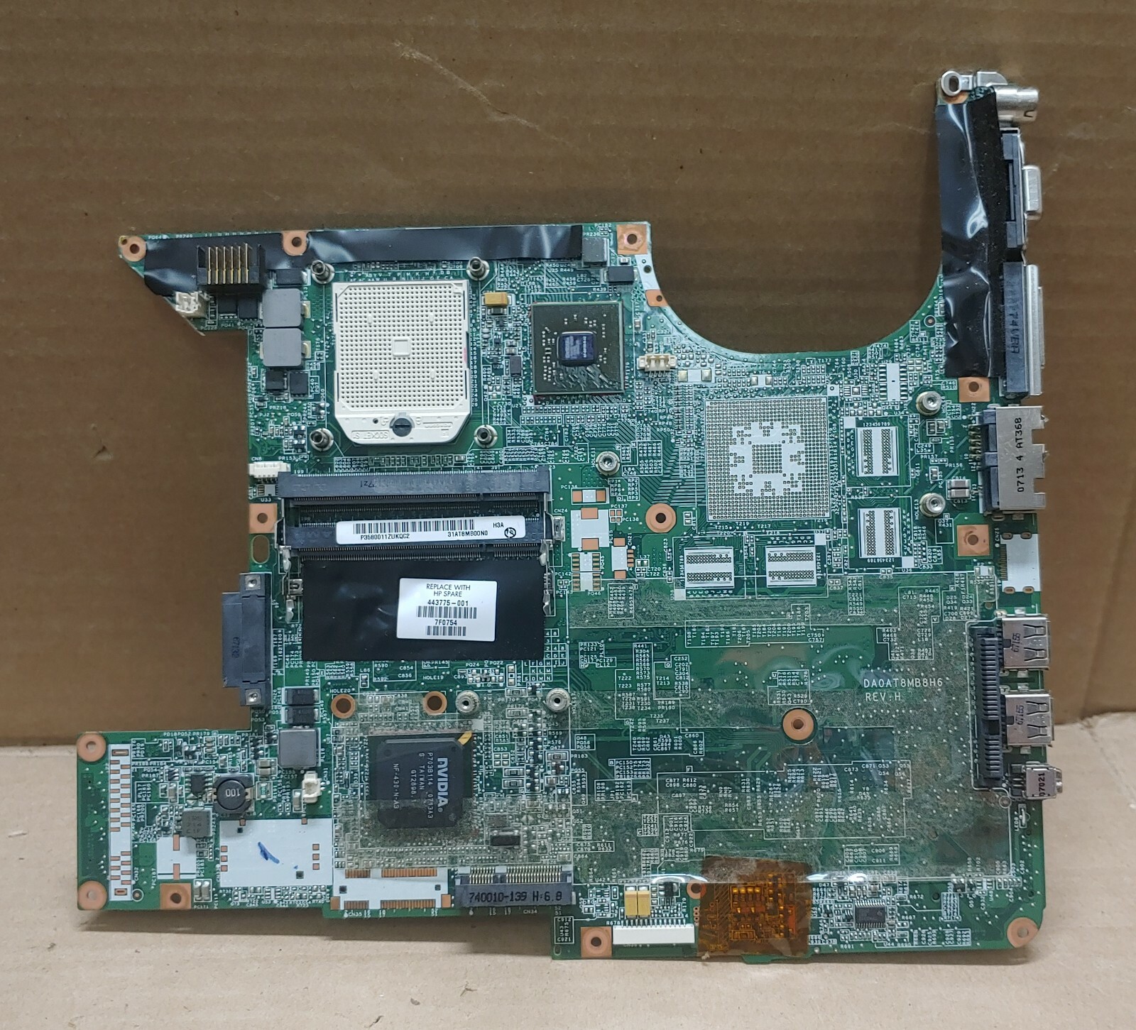 HP DV6000 AMD Motherboard DA0AT8MB8H6 HP 443775-001 FULLLY HP DV6000 AMD Motherboard DA0AT8MB8H6 HP 443775-001 FULLLY