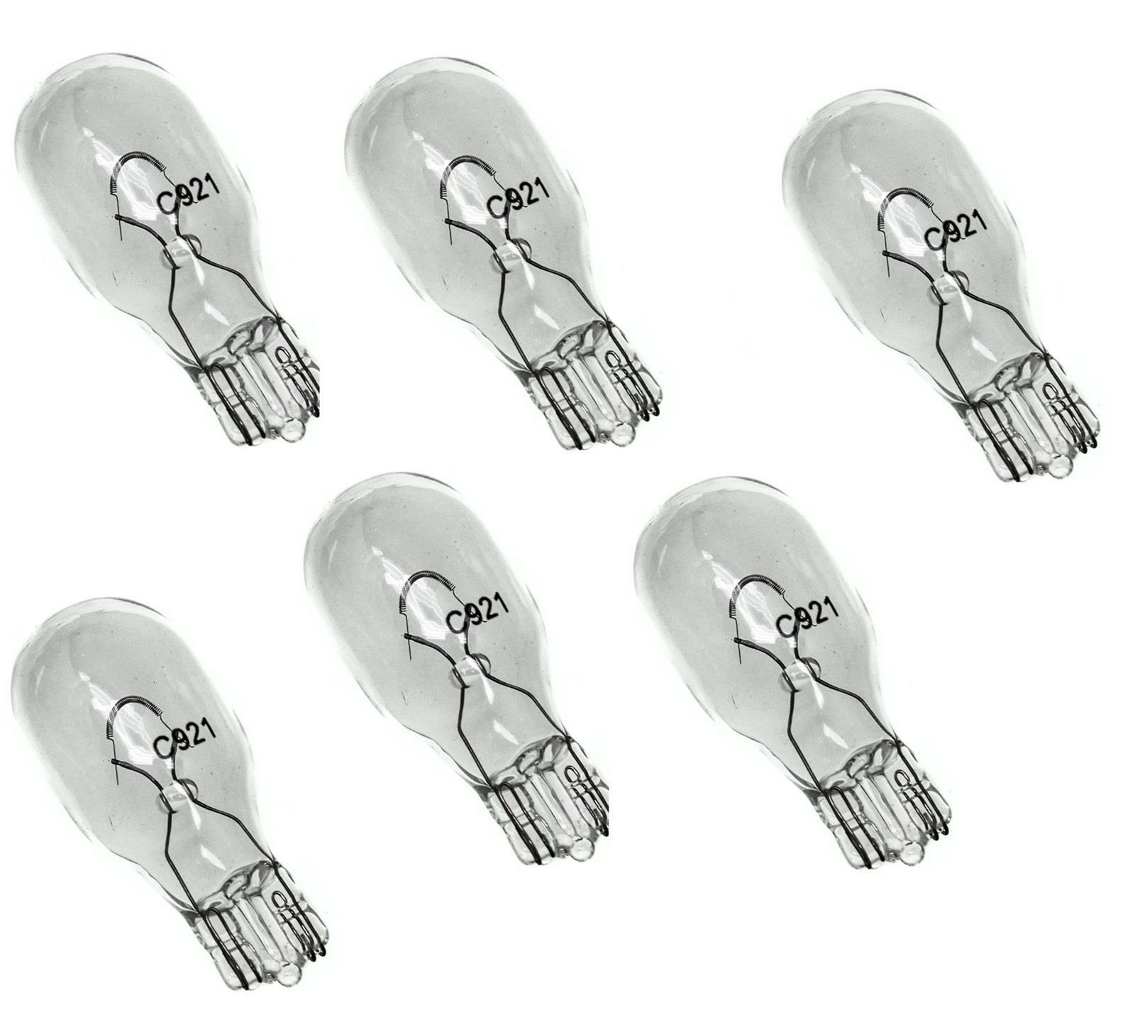 12V Wedge Capless Reverse Tail High Brake Rear Light Bulbs 16W 2x Clear 921B