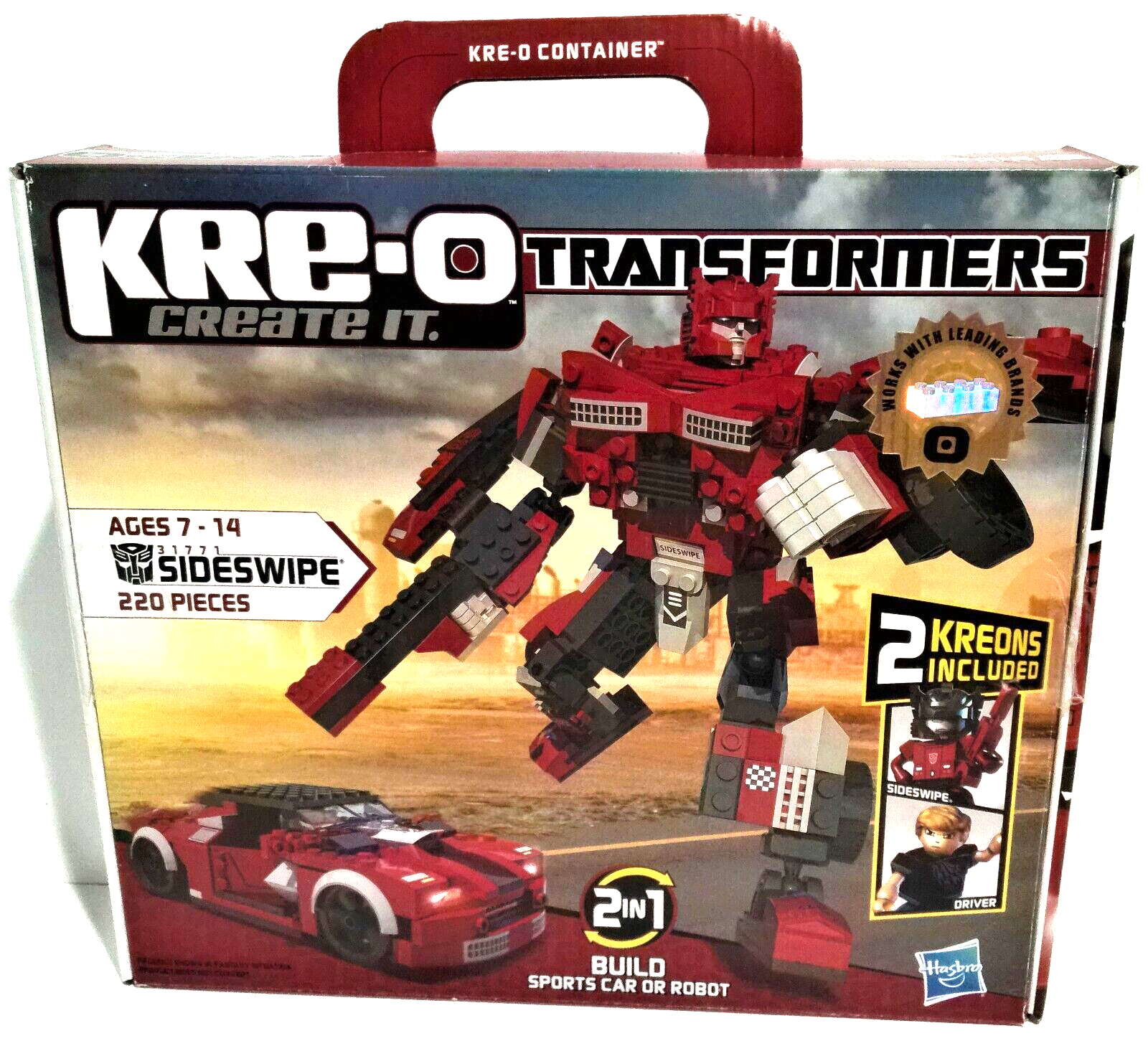 KRE-O CREATE IT TRANSFORMERS 31771 SIDESWIPE SPORTS CAR OR ROBOT 