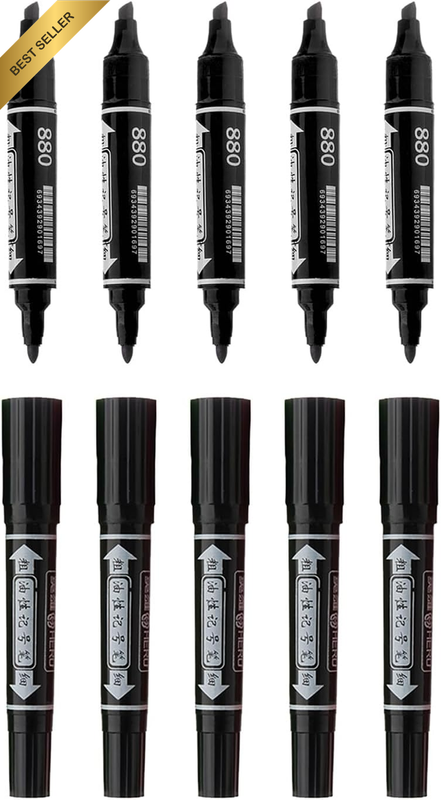Vignette Stationery Dual Nib Permanent Markers, Heavy Duty Double Tipped, Alcoho