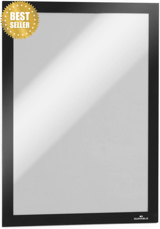 Duraframe Self-Adhesive Sign Holder A4 Black Pack2