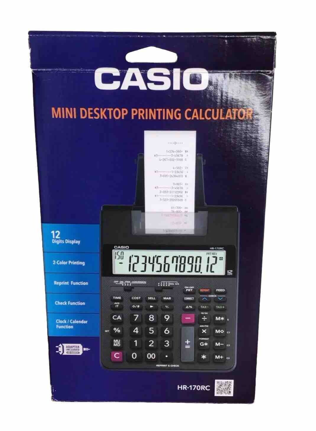 Calcolatrice Da Stampa Casio HR-170RC - Desktop Compatta Con Stampa A 2 Colori