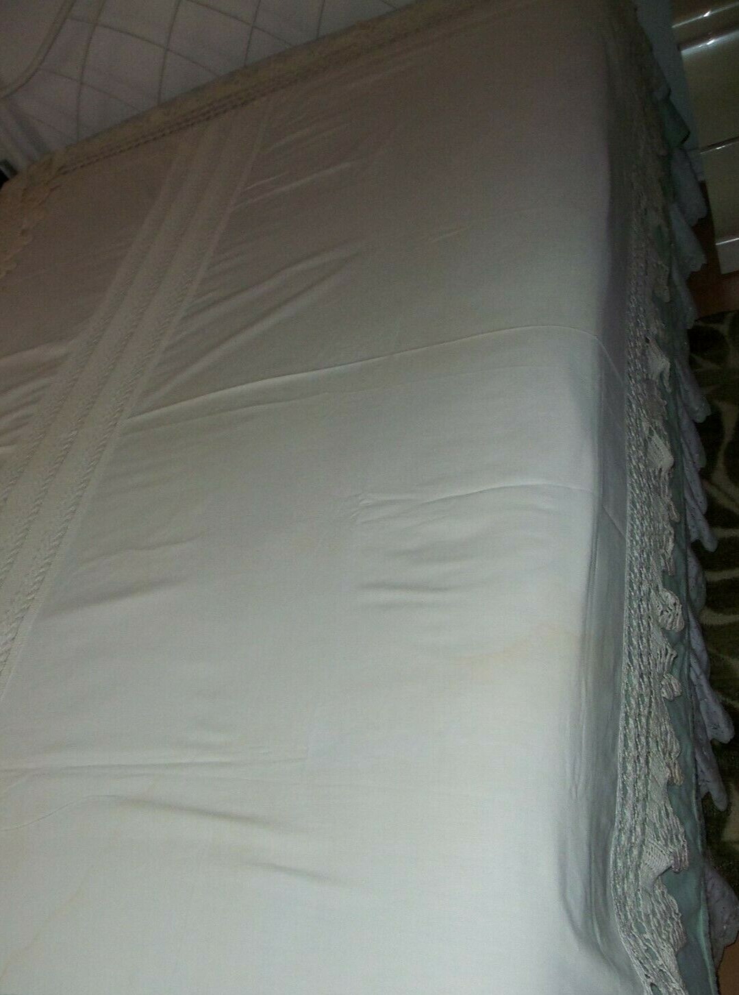 VINTAGE BEDSPREAD-ECRU COTTON 8