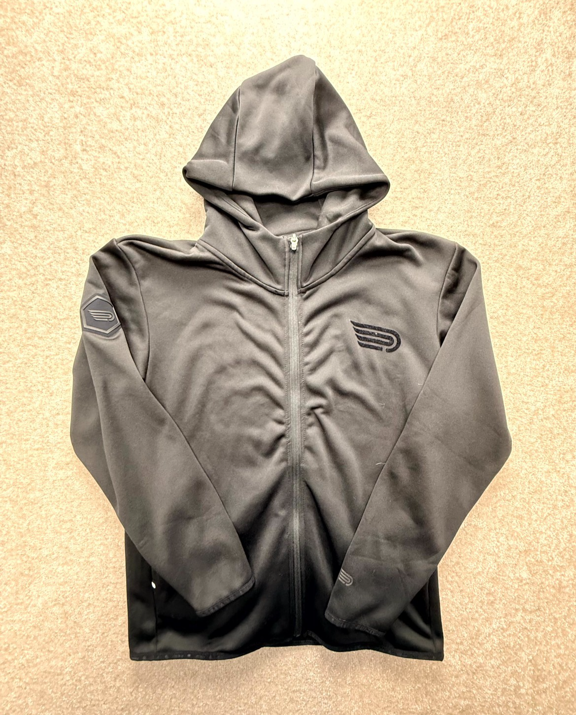 Pressio Hoodie Women L Black Fleece Long Sleeve Full Zip Sustainable Performance