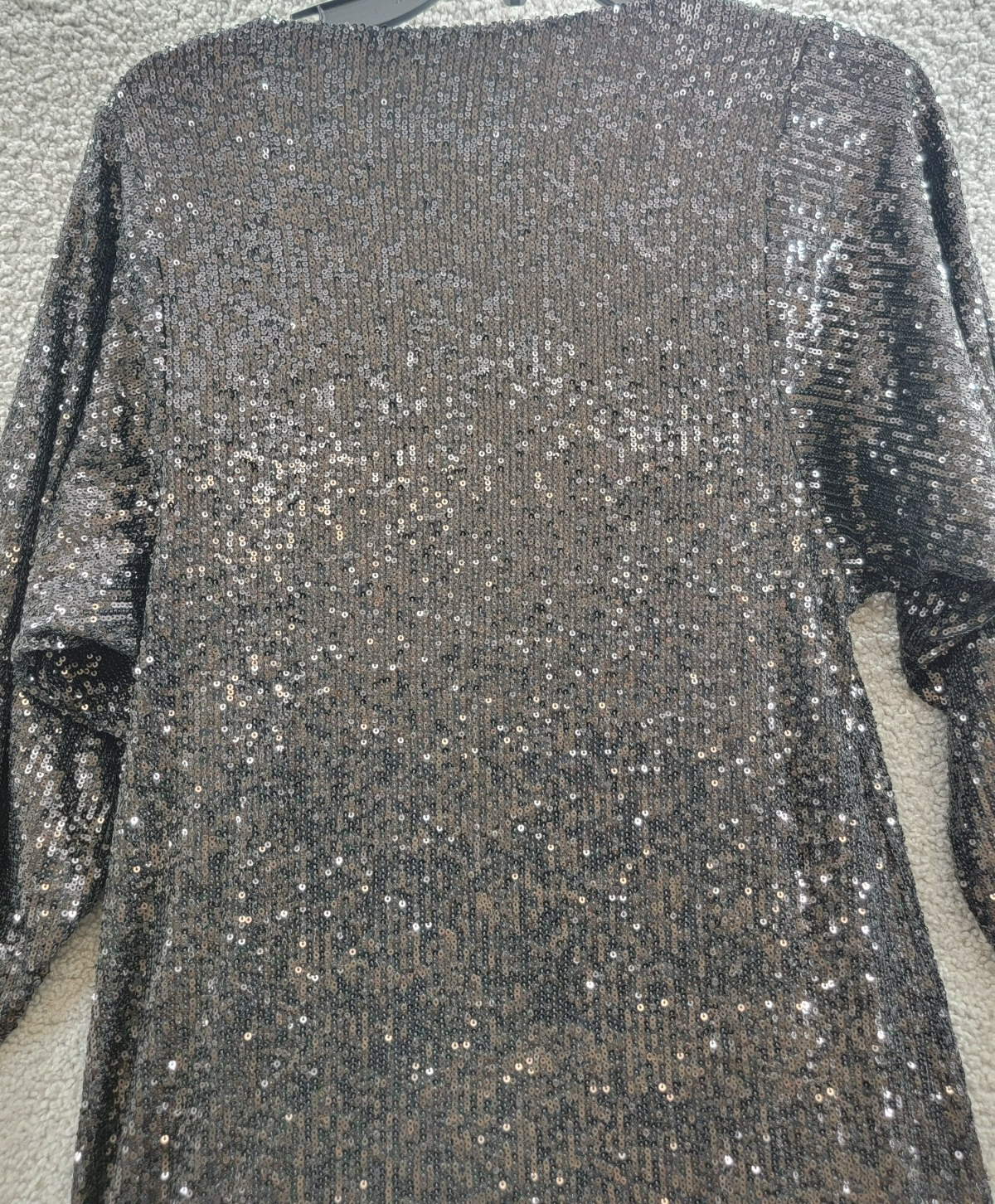 Steve Madden Ginger Sequined Mini Shift Dress Women's 4 Black Boat Neck Pullover - Picture 12 of 14