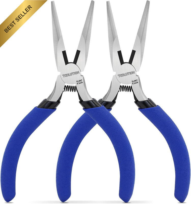 5 Inch Needle Nose Pliers, Jewelry Pliers Tool with Wire Cutter, Small Pliers Sp
