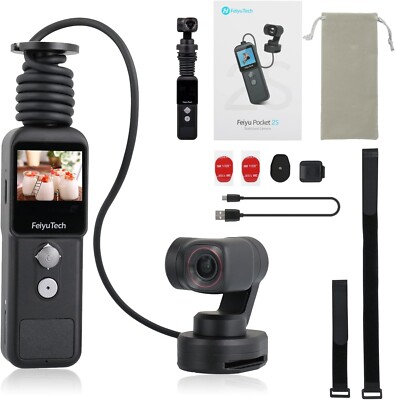 Feiyu Pocket 2S Action Camera - Wearable, 3-axis, 4K Video, Ultra Wide Angle