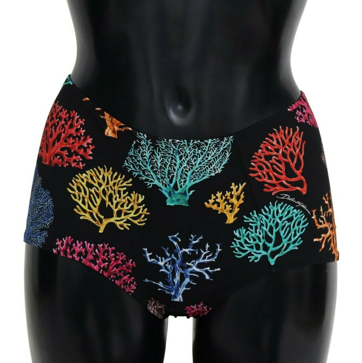 

DOLCE - GABBANA Низ бикини черный коралловый принт Купальники Пляжная одежда IT2 /  350 долларов США