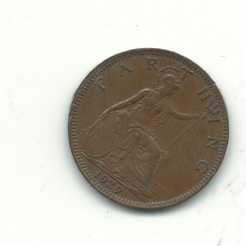 VERY NICE HIGH GRADE XF/AU 1929 GREAT BRITAIN FARTHING COIN-OCT506