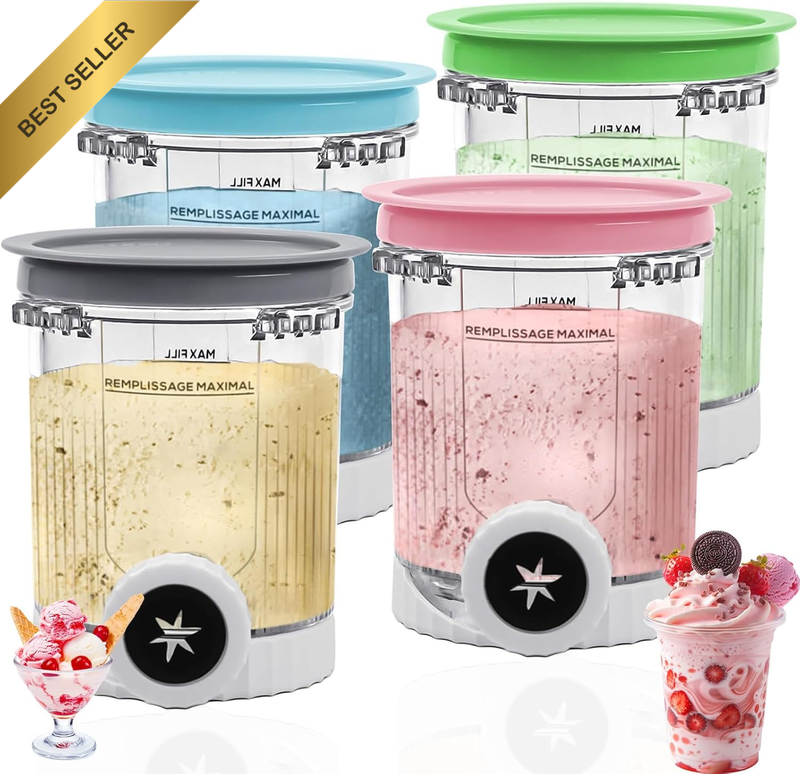 Pints and Lids Replacement Compatible with Ninja Creami Swirl NC700 Series, 16Oz