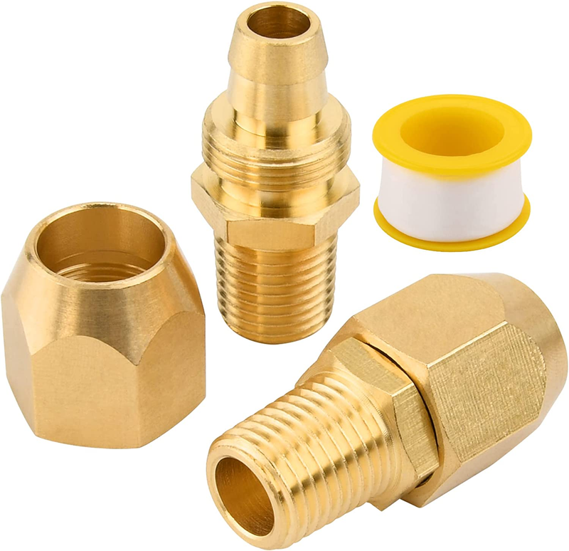 SILATU Air Hose Repair Kit - 3/8 Inch Air Hose Fittings Solid Brass Reusable Ai