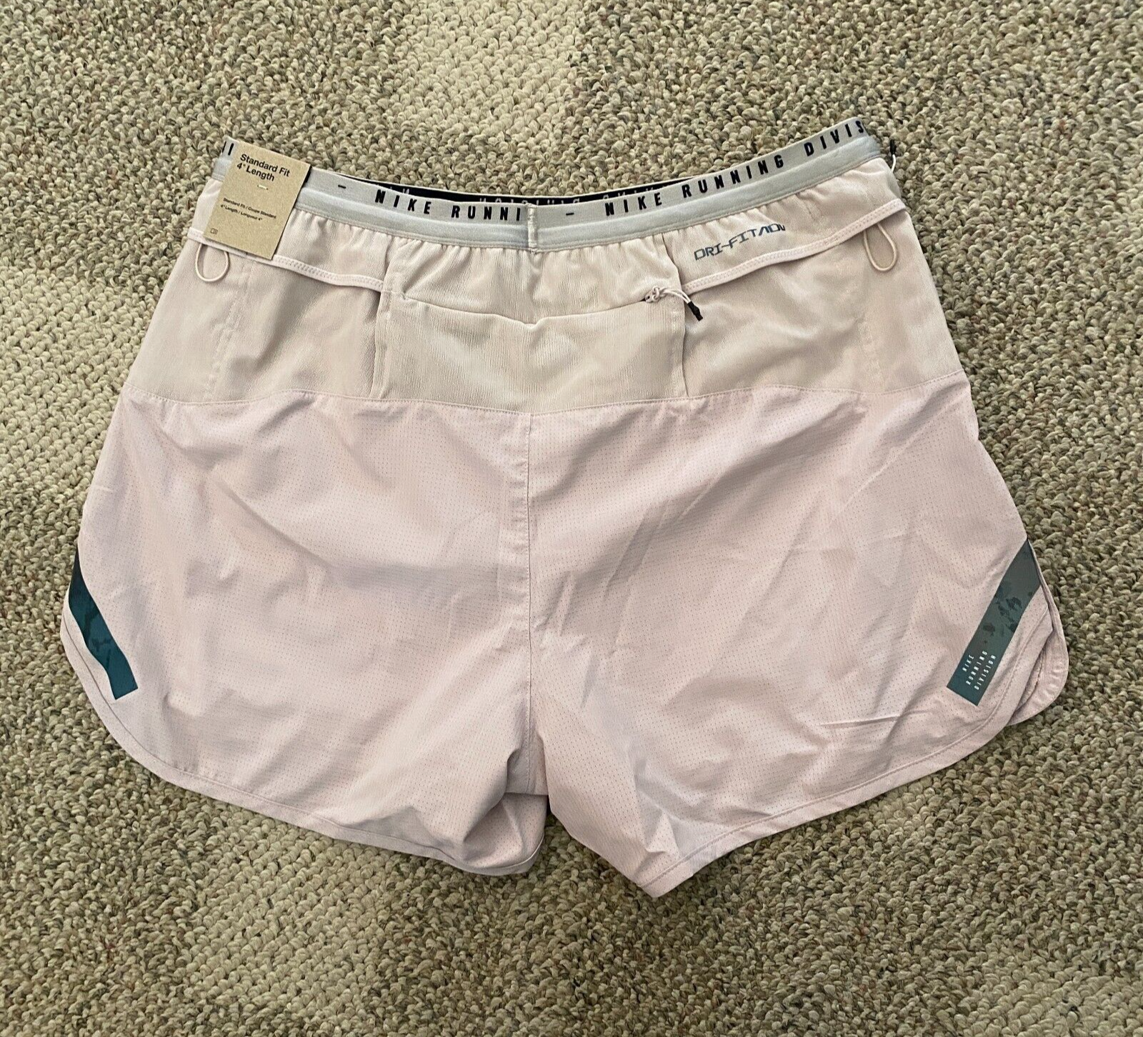 $110 Mens M Nike Dry ADV Run Division 4" Brief-Lined Running Shorts Stone DV9291