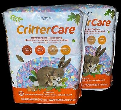 2 BAGS! Critter Care Confetti Natural Paper Small Pet Bedding By Healthy Pet