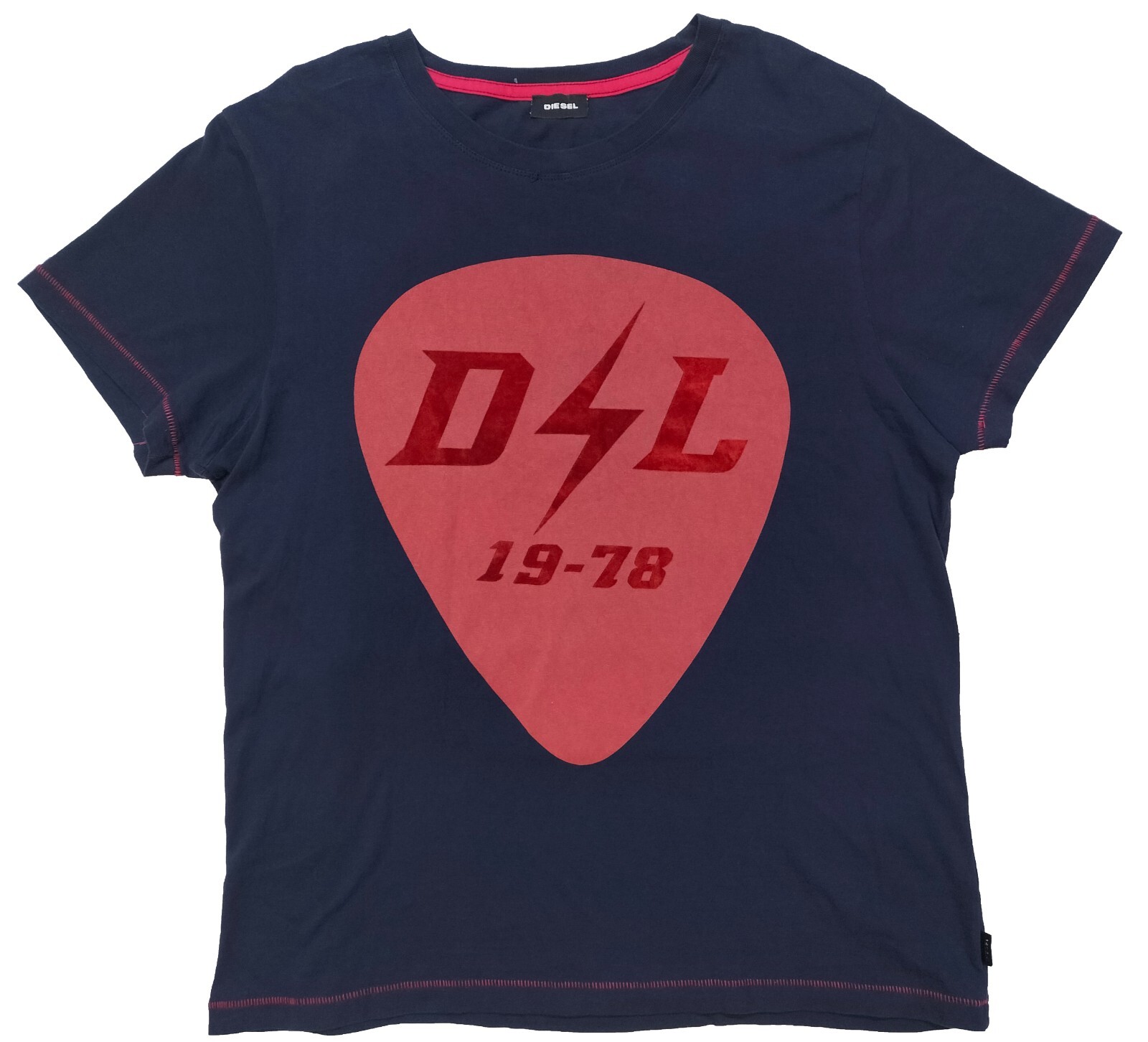 【DIESEL】 T-SHIRT Diesel T-Shirt 1978 Men's Dark Blue Tee Size XL Short