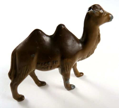 Small 2 Hump Camel Figurine, Vintage Painted Cast Metal - Made in USA