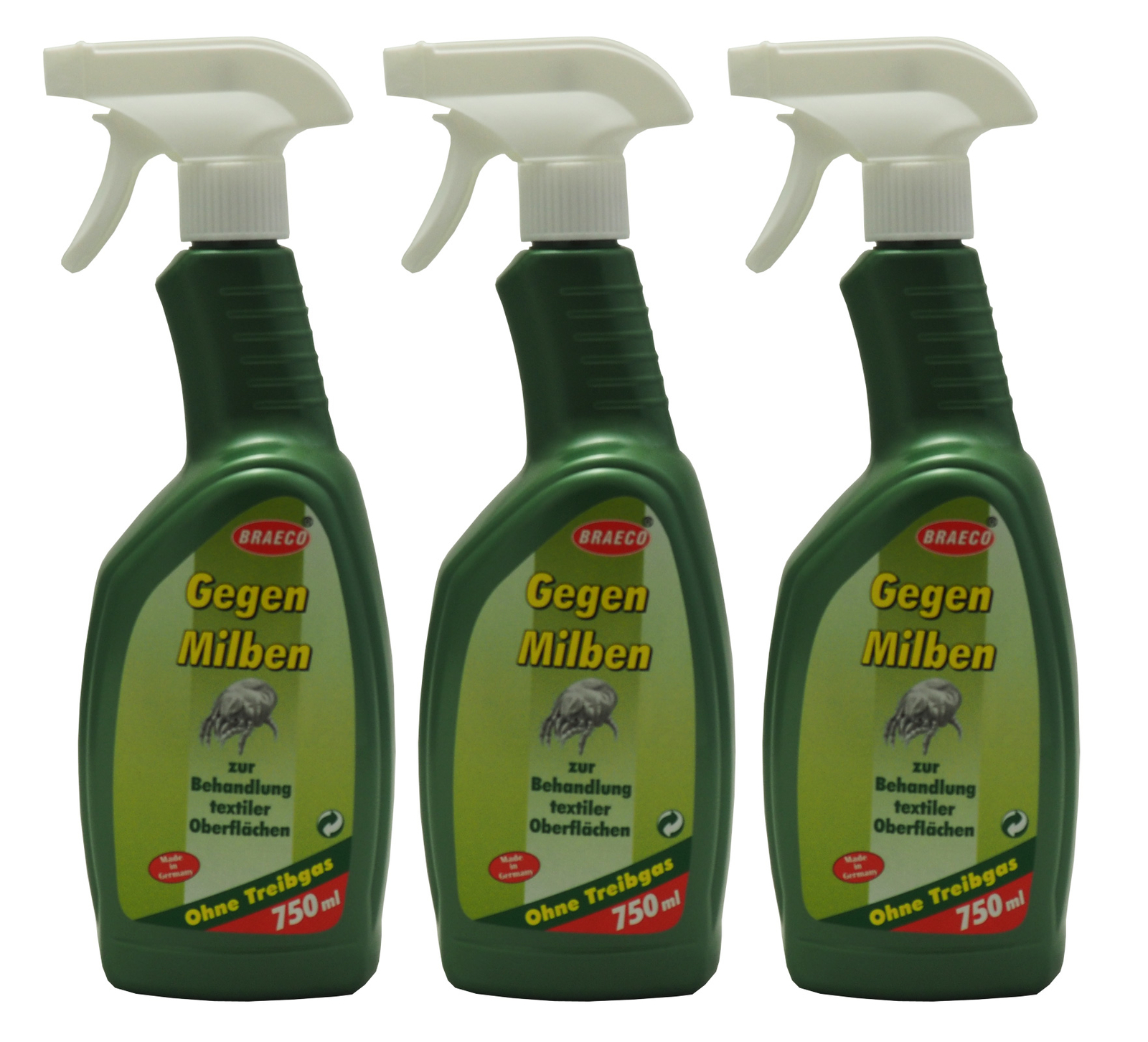 12 x 750 ml Braeco Gegen Milben, Textilpflege, Milbenabwehr, Allergieschutz