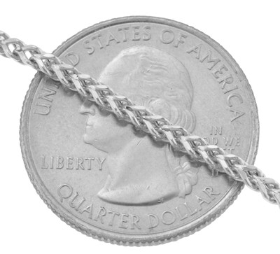 Pre-owned Nuragold 10k White Gold Womens 2mm Franco Square Box Foxtail Wheat Necklace Chain 16"