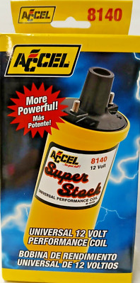 ACCEL Universal 12 Volt Performance Coil Item 8140 Yellow Amarillo NEW