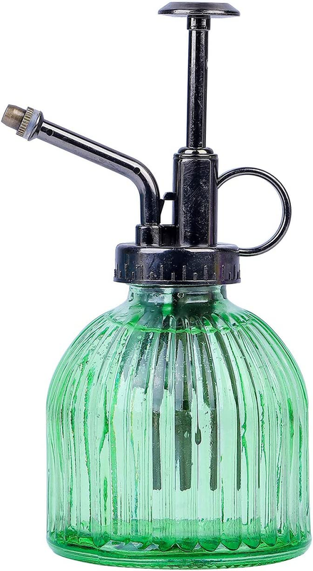 Glass Plant Mister Spray Bottle, 6.5 Inches Tall Vintage Style Spritzer, Bronze