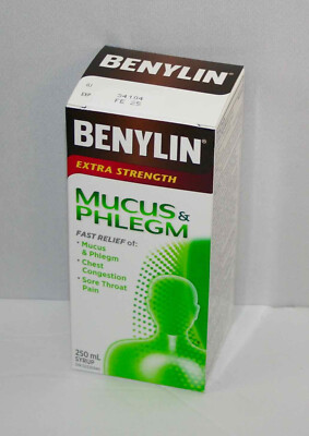 BENYLIN Extra Strength Mucus and Phlegm Syrup 250ml From Canada ships in USA