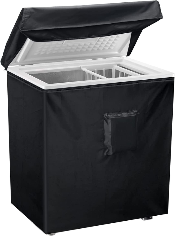 Black Chest Freezer Cover,  Waterproof Freezer Cover 25Lx23Wx34H Compact for 3.5